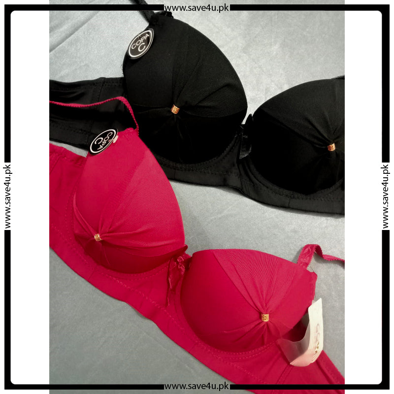 Stylish Front Ribbon Padded Wired Bra