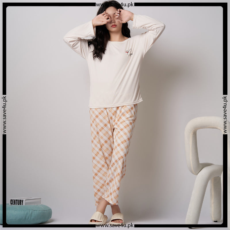Check Printed Comfort Soft Cotton Night Set