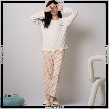 Check Printed Comfort Soft Cotton Night Set