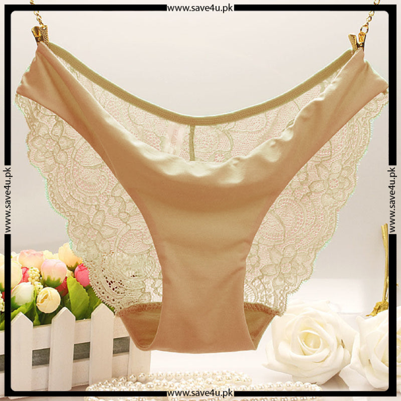 Pack of 3 Beautiful Floral Lace Design Thong Panties