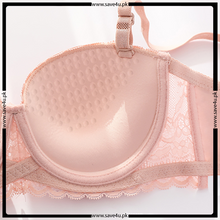 Load image into Gallery viewer, Thin Padded Floral Lace Demi Cup Bra

