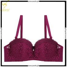 Load image into Gallery viewer, Push Up Padded Underwired Lacy Demi Cup Bra
