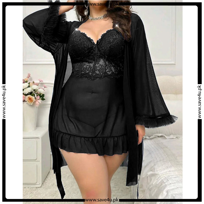 Soft Mesh 3-Piece Nightwear Set