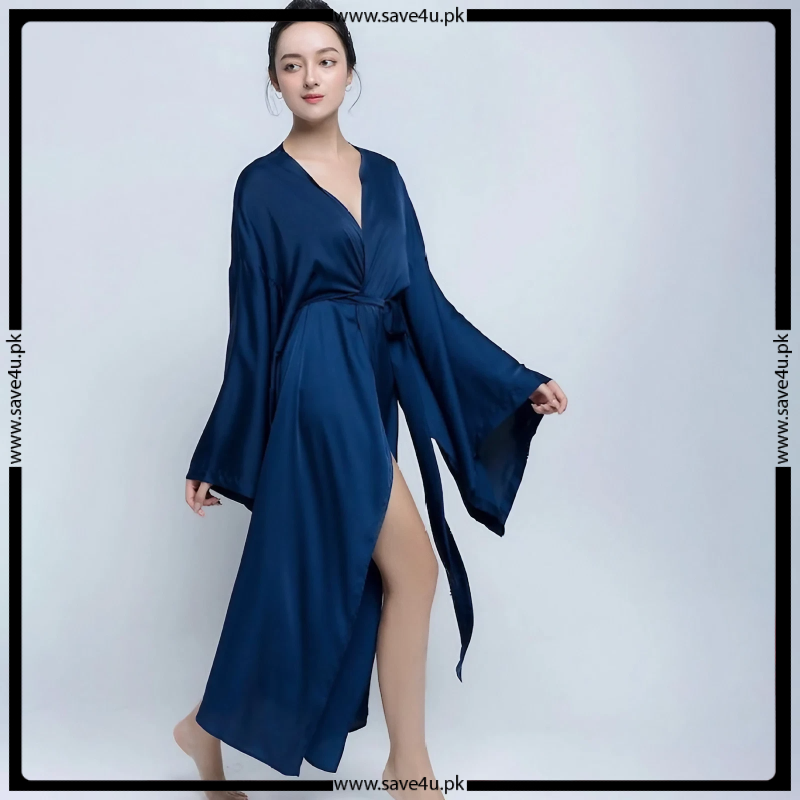 Satin Silk Long Robe Gown Nighty Save4u