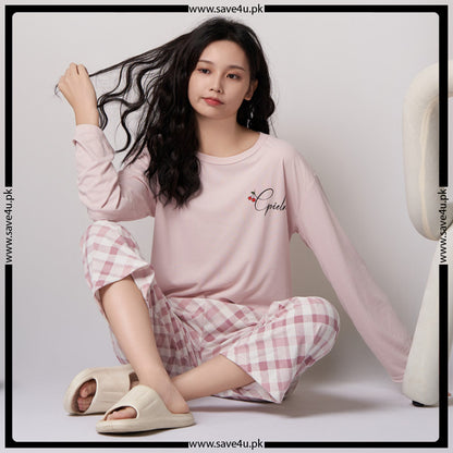 Check Printed Comfort Soft Cotton Night Set