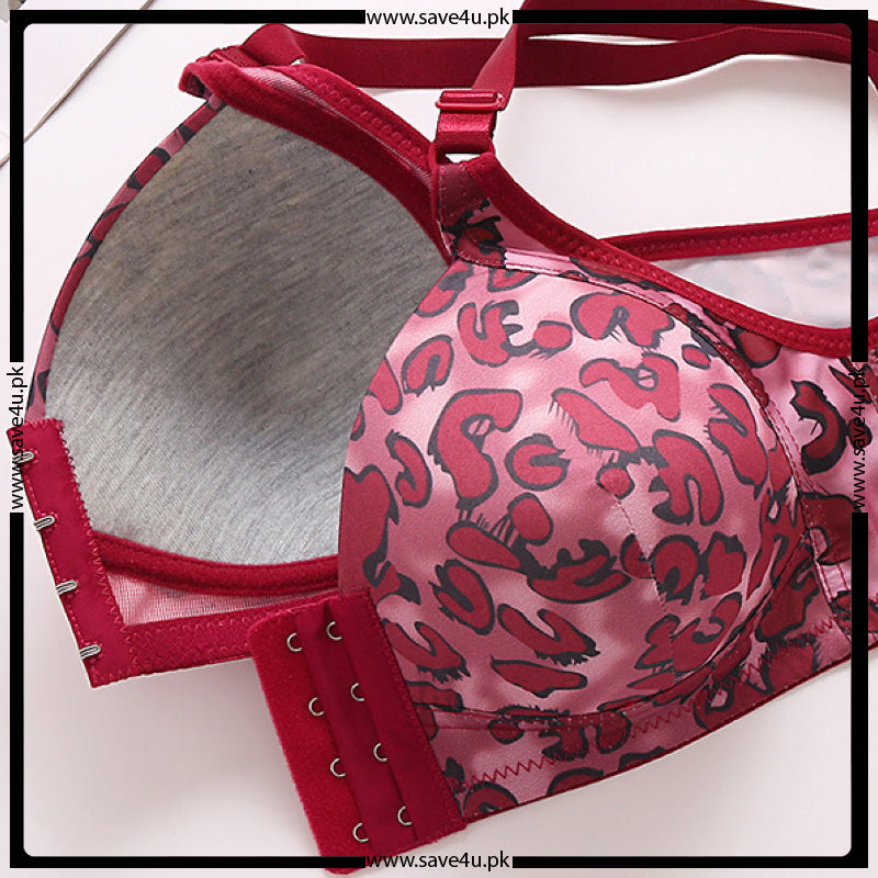 Cheeta Printed Front Open Padded Bra