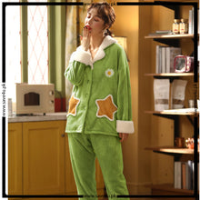 Load image into Gallery viewer, Cozy Warm Thick Fluffy Warm Winter Pajama Set
