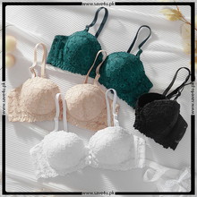Load image into Gallery viewer, Thin Padded Floral Lace Demi Cup Bra
