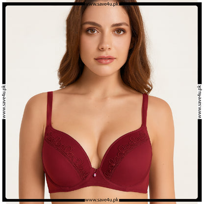 Elegant Nylon Push Up Wired Bra