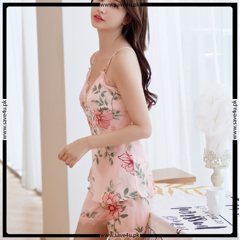 Chic Lace Trim Nightwear Set for Ladies