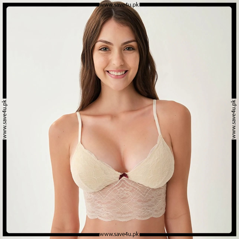 Non-Wired Thin Padded Knot Bra For Ladies