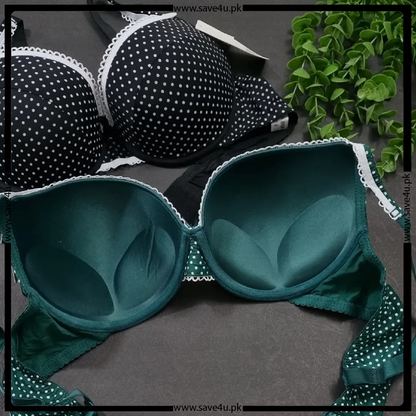 Polka Dot Printed Thin Padded Bra & Panty Set