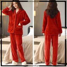 Load image into Gallery viewer, Thick Fluffy Warm Winter Pajama Set
