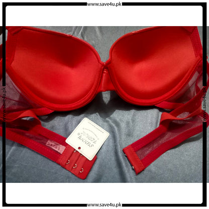 Soft Net Leather Push Up Bra Set