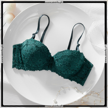Load image into Gallery viewer, Thin Padded Floral Lace Demi Cup Bra
