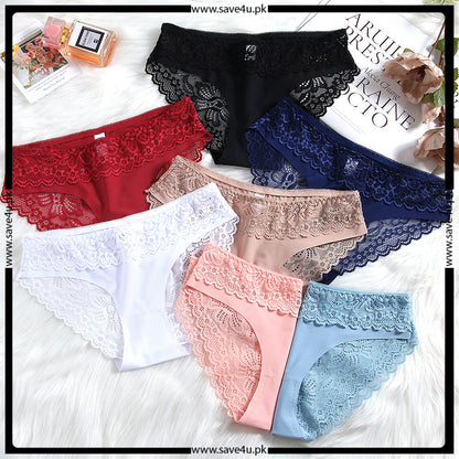 Pack of 2 Lace Trim Breathable Brief Panties
