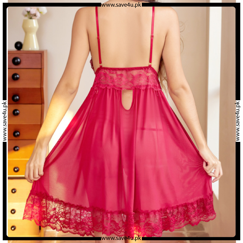 Delicate Soft Light Mesh See Through Nighty