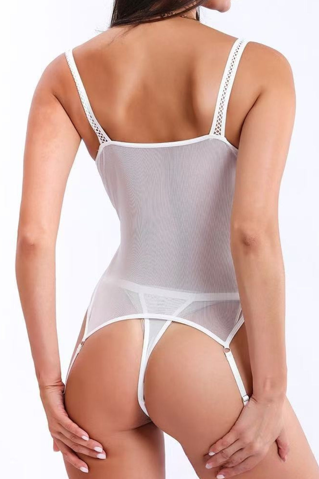 White Lace Elegance Bustier Set