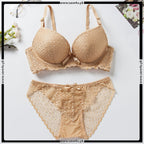 Thin Padded Wired Soft Full Lace Set