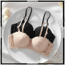 Load image into Gallery viewer, Thin Padded Floral Lace Demi Cup Bra
