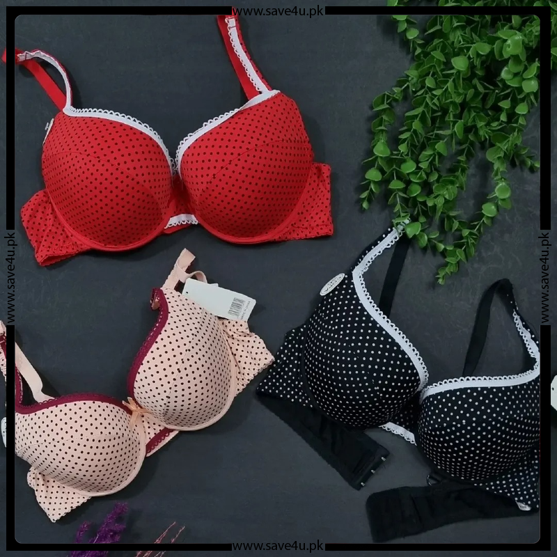 Polka Dot Printed Thin Padded Bra & Panty Set