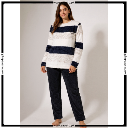Thick Fleece Warm Winter Pajama Set