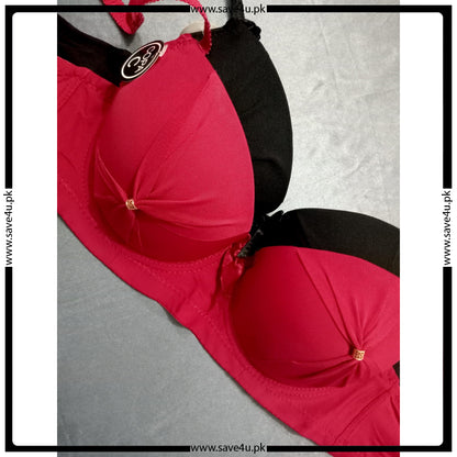 Stylish Front Ribbon Padded Wired Bra