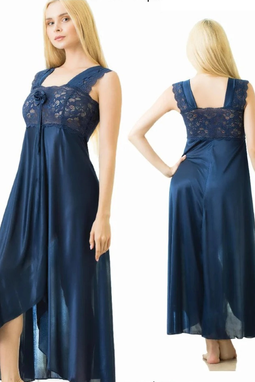Ladies Stylish Lace Design Comfy Long Nightdress