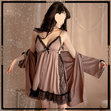 Load image into Gallery viewer, Soft Satin Silk Erotic Lace Trimmed Nighty
