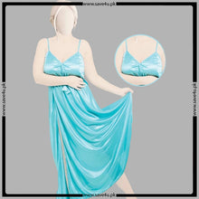 Load image into Gallery viewer, Satin Long Slip Night Gown Nighty
