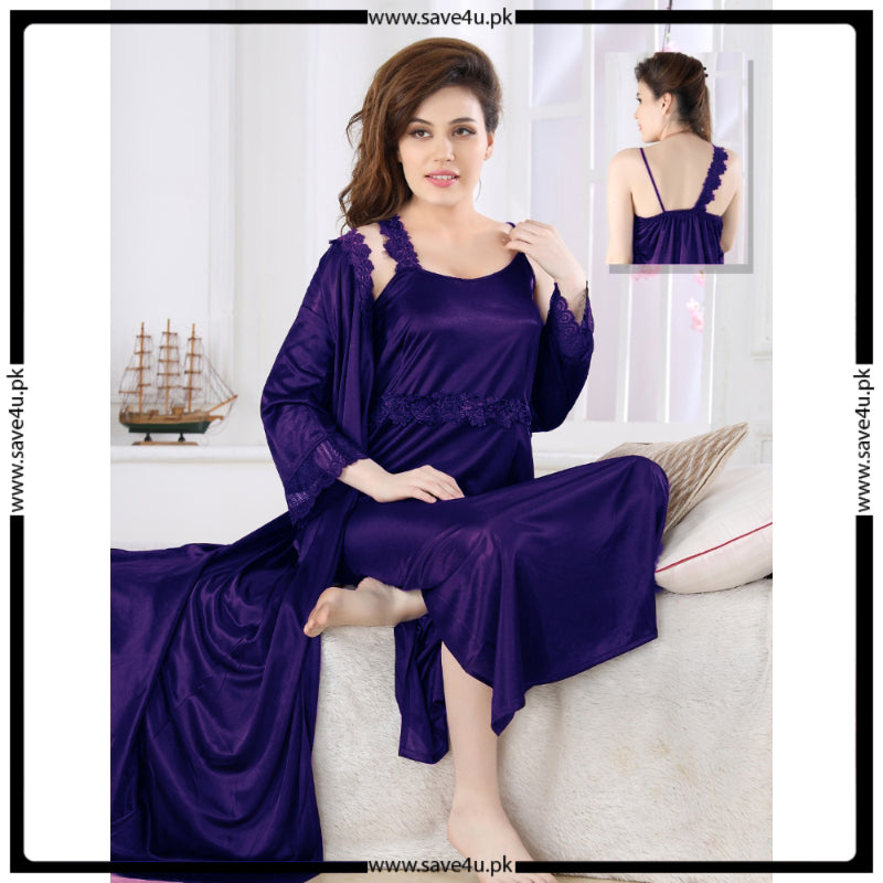 Ladies Satin Silk Beautiful Comfy 2-Pcs Nightwear Lingerie – Save4u