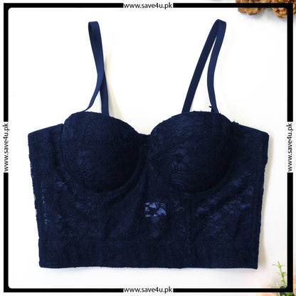 Thin Cups Wired Longlined Lace Bra