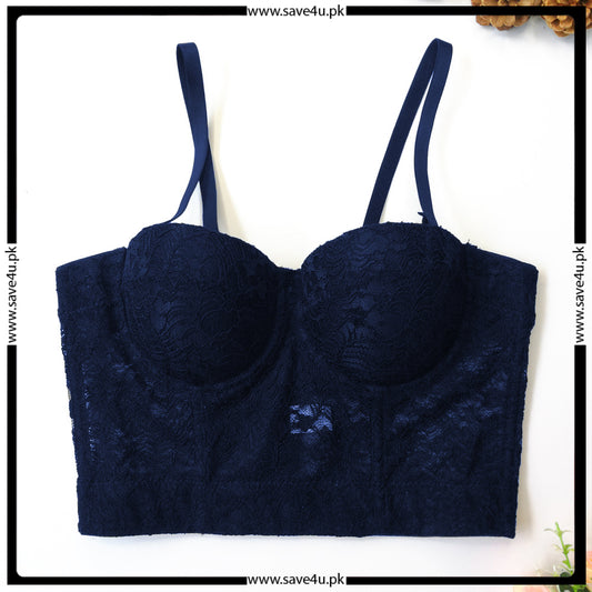 Thin Cups Wired Longlined Lace Bra