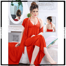 Load image into Gallery viewer, Elegant 2-Pcs Long Satin Silk Lingerie
