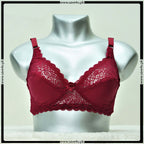 Lace Trim Non Padded Jersey Bra