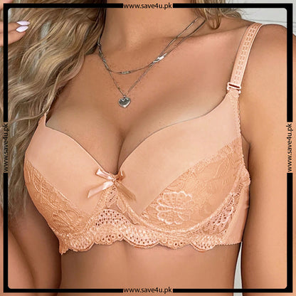Floral Design Push Up Wired Ladies Bra