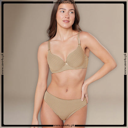 Polka Dotted Softly Padded Bra Set