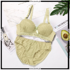 Lace Design Wired Push Up Padded Bra Set