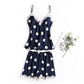 Ladies Thin Padded Satin Silk Polka Dot Design Lingerie Set