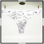Pack of 2 Cute Printed Design Seamless Cotton Thong Panties