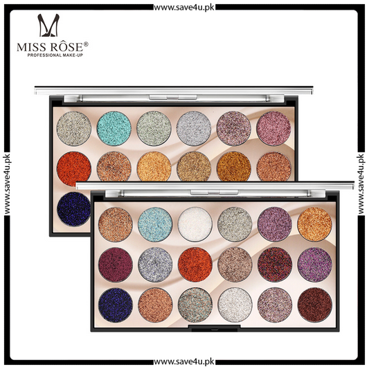 MISS ROSE 18-Color Sequin Glitter Eyeshadow Palette