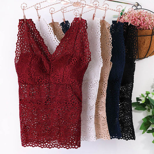 Floral Lace Halter Bra Bralette Non Wired Bra