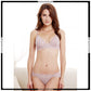 Ladies Soft Mesh Floral Lace Design Non Padded Wireless Bra Set