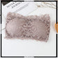 Floral Lace Design Cute Padded Strapless Bra