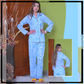Leaf Printed Full Sleeves Ladies Nightdress