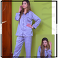 Polka Dotted Full Sleeves Sleepwear For Ladies