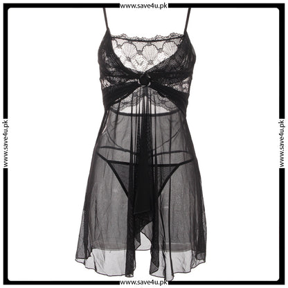 Ladies Soft Mesh Short Babydoll Lingerie Nightwear