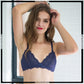 Ladies Soft Mesh Floral Lace Design Non Padded Wireless Bra Set