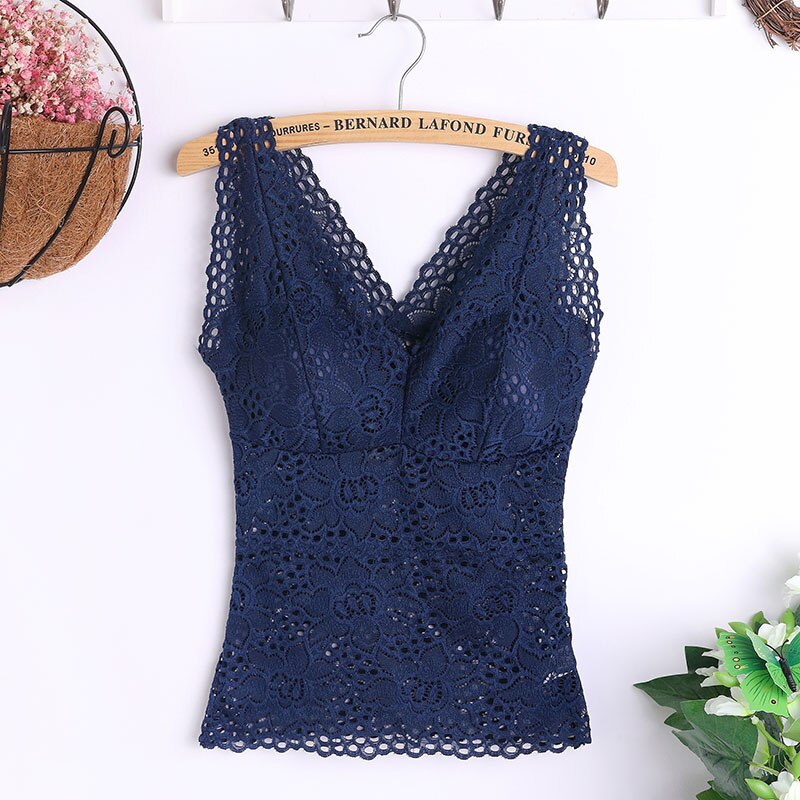 Floral Lace Halter Bra Bralette Non Wired Bra