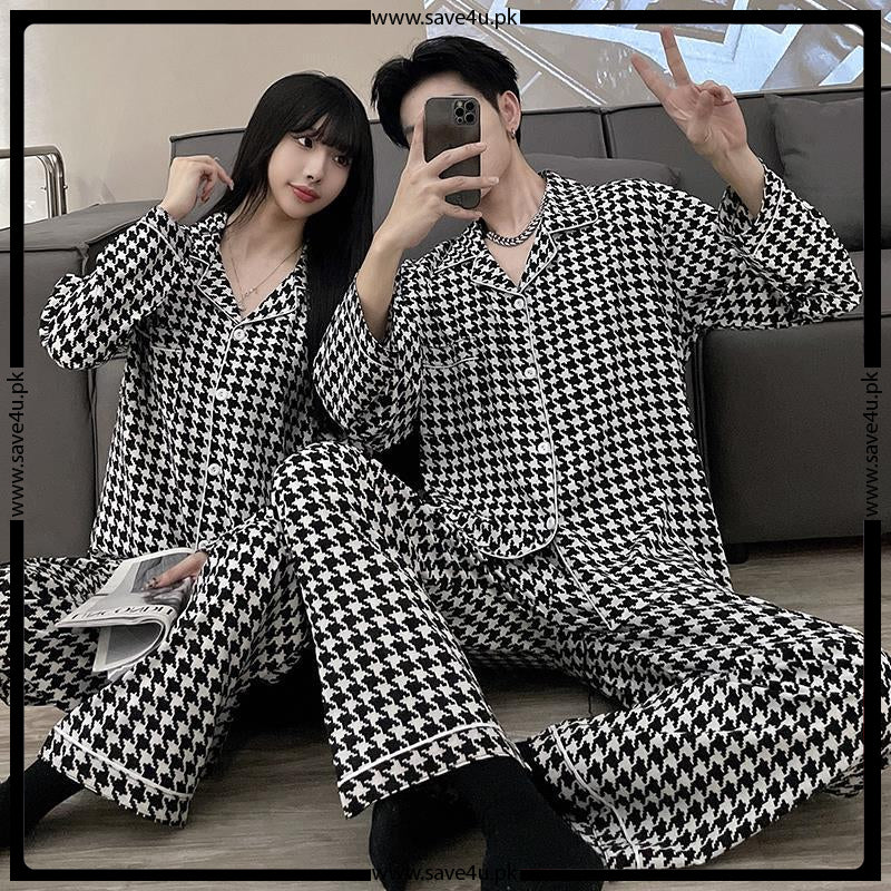 2-Pieces Printed Satin Silk Pajama Set